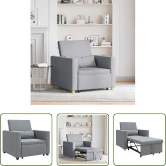 vidaXL Divano letto singolo - Divano letto estraibile singolo Grigio chiaro 90 x 165 x 87 cm