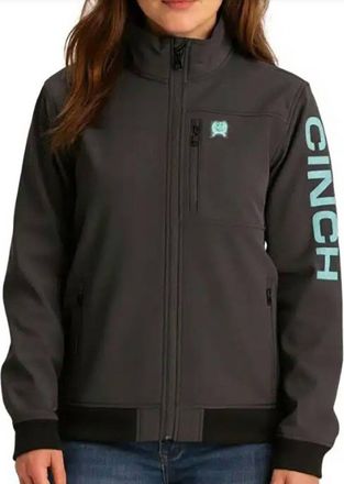 Cinch Womens Softshell Jacket In Black/turquoise