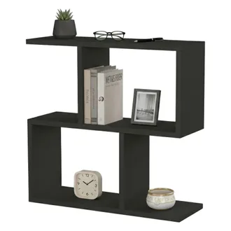 Dmora Mesa De Caf&eacute; Polyh, Mesa De Centro Baja, Revistero Para Sof&aacute;, Estante De La Sala De Estar, 60x20h60 Cm, Antracita, Con Embalaje Reforzado - Dmora