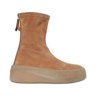 Vic Mati&eacute; Schoenen, Dames, Bruin, 37 EU, Leer, Enkellaarsjes met ronde neus