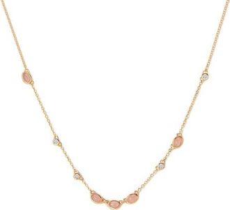 Made by Mary Aura Station Necklace in Gold Vermeil/pink at Nordstrom, Size 16