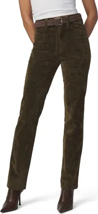 Joe's The Margot High Waist Slim Faux Suede Jeans in Olive at Nordstrom, Size 24