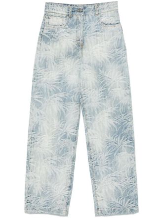 Palm Angels Light Blue Palms Jacquard Jeans