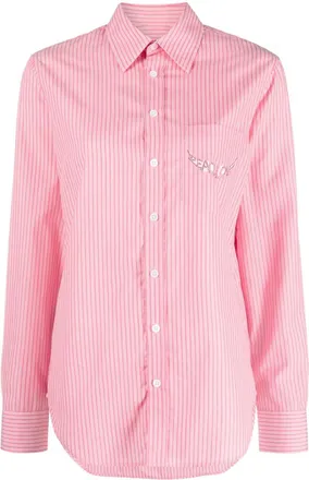 Zadig&Voltaire Taskiz logo-embellished cotton shirt - women - Cotton - S - Pink