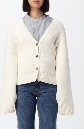 Khaite V-Neck Pure Cashmere Cardigan with Patch Pockets