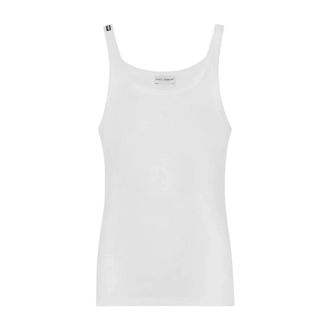 Dolce & Gabbana Camiseta de algod&oacute;n acanalado Marcello - Tops - Hombre - Blanco - L