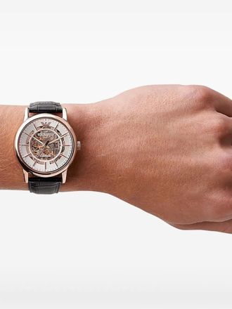 Emporio Armani Luigi 43mm - men - Leather/Mineral Glass/stainless steel - One Size - White