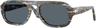 Persol Elegante Mode Zonnebril met UV-bescherming - Heren - Zonnebrillen - Bruin - 54 MM - Accessoires