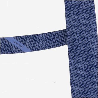 Ferragamo Mens Silk Tie Navy Ties & Bow