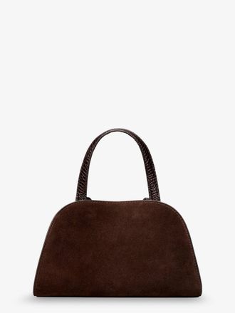 Tory Burch Womens Suede Satchel Bag Romy Brown Shoulder