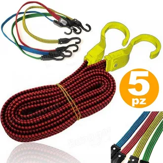 Trade Shop Trade Shop - Elastic Court With Gancis For Bici, Moto, Auto 5 Pezzes Desde 1,5 M X 2 Cm