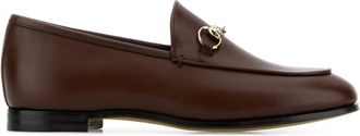 Gucci Chocolate Leather Gucci Jordaan Loafers