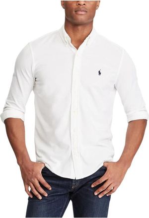 Ralph Lauren Featherweight Mesh Shirt - Heren - Casual Overhemden - Wit - XL - Katoen - Overhemden