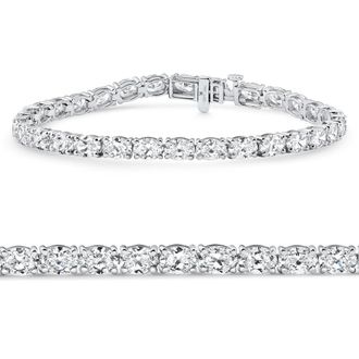 Pompeii3 10.75Ct Oval Cut Diamond Tennis Bracelet 7 14k White Gold Lab Grown Size: Medium