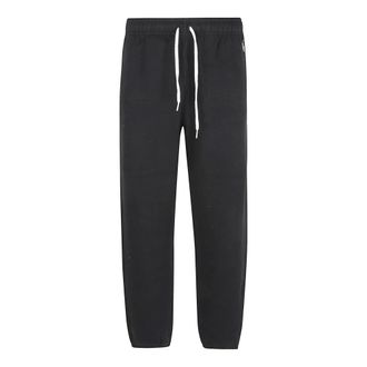 Polo Ralph Lauren Broeken, Dames, Zwart, S, Katoen, Athletic Fleece Joggers met geborduurde pony