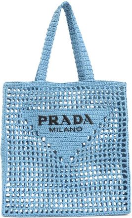 Prada Shopping Bags, female, Blue, ONE SIZE, Blue Shoulder Bag for Women