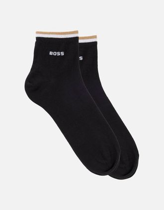HUGO BOSS Mens BOSS Black 2P SH Stripe CC Socks 001 Black - Size: 16/14.5/8/15/8.5/15.5/9/13/13.5/14/6.5/7/7.5/11.5/5/12/5.5/12.5/6/3.5/3/10.5/4/11/4.5/2.5/9.5