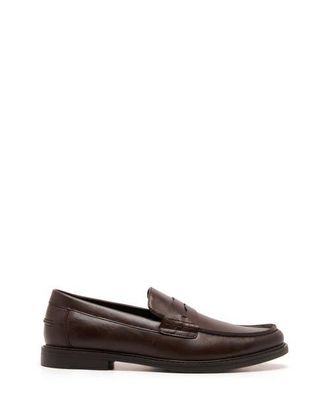 Uncut HUTCH moc toe stitching Penny Loafer in Cafe Pu at Nordstrom, Size 10