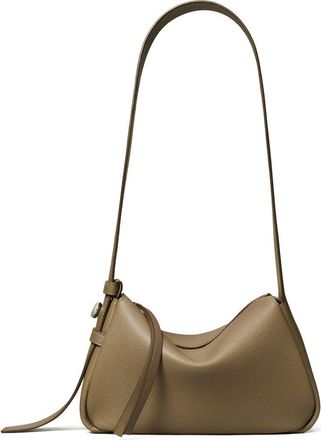 Tory Burch Small Romy Leather Shoulder Bag in Wild Mushroom at Nordstrom