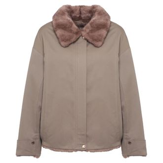 Bully Giacca in Cotone Foderata in Ecopelliccia - - Jackets - Donna - Marrone - XS