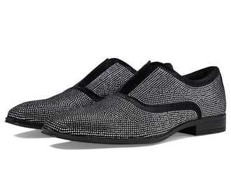 Stacy Adams Starleigh Rhinestone Slip-On Mens Lace Up Wing Tip Shoes Black/Silver : 11.5 M, Leather