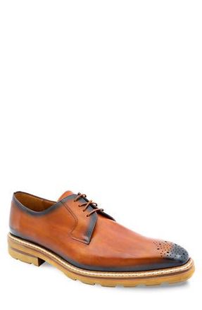 Mezlan Lug Sole Brogue Medallion Derby in Mahogany at Nordstrom Rack, Size 10.5
