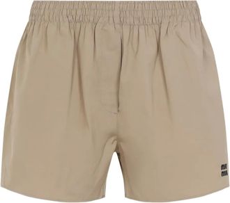 Miu Miu Shorts in cotone - Toni neutri