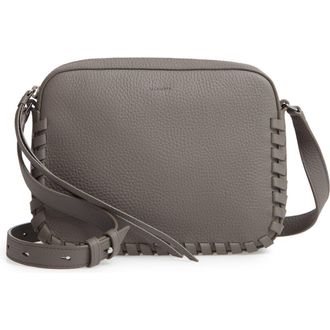 AllSaints Kepi Mini Leather Crossbody Bag in Storm Grey at Nordstrom