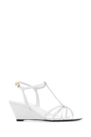 Prada Leather Wedge Sandal - White