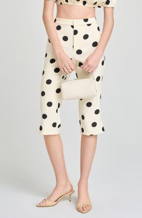 Wayf Marcy Polka Dot Capri Pants in Ant Ivory Polka Dot at Nordstrom, Size X-Large
