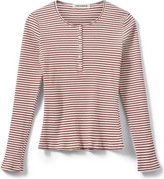 Sofie Schnoor Rood Gestreept Langemouw T-Shirt - Dames - Blouses - Rood - M - Katoen - Overhemden