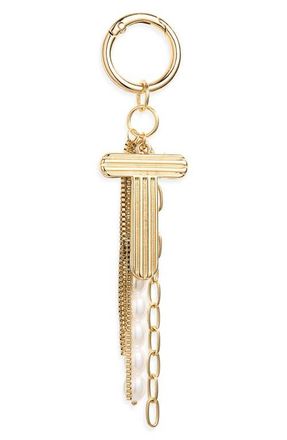 Chelsea28 Initial Faux Pearl Bag Charm in T- White- Gold at Nordstrom