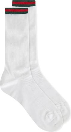Gucci Cotton-Blend Web Socks, Size Medium