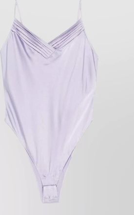 Forte_Forte satin bodysuit ruched pleated sleeveless design