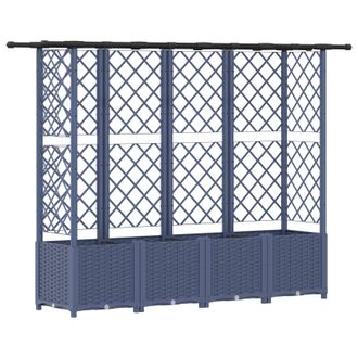 vidaXL Cama Elevada Con Trellis Y Techo Gris 202 X 40 X 138 Cm Pp Vidaxl