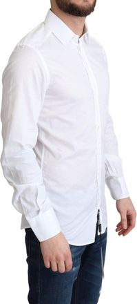 Dolce & Gabbana Mens White Cotton Long Sleeves Formal Shirt