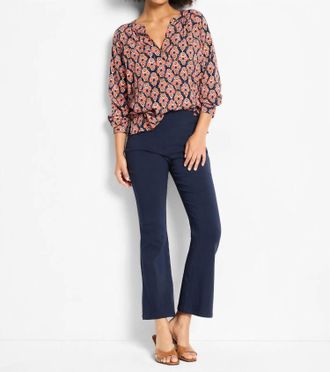 Nic+Zoe Harvest Ikat Top In Red Multi