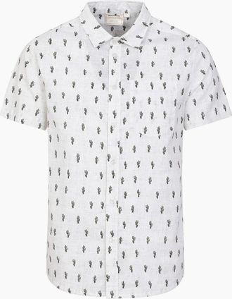 Mountain Warehouse Mens Mountain Warehouse Mens Preston Illustration Shirt - White - Size: Regular/34