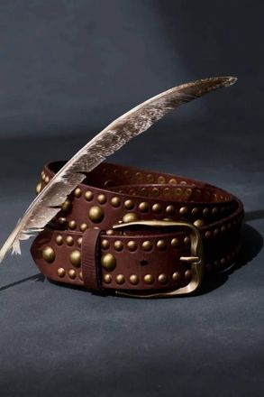 Free People Womens Sola Stud Belt In Cognac