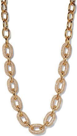 Nadri Alma Drama Pavé Link Necklace in Gold at Nordstrom