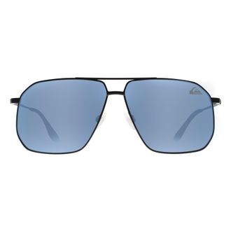 Quiksilver Aviator Mens Matte Black Blue Mirrored QS3009 Metal - One Size