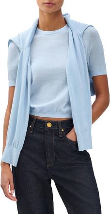 Rag & Bone Adeline Short Sleeve Cashmere Sweater in Light Blue at Nordstrom, Size Xx-Small