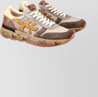 Premiata logo sneakers with round toe and panels