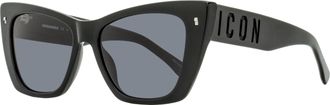 Dsquared2 Womens Icon Cat Eye Sunglasses Icon 0006/S 807IR Black 53mm