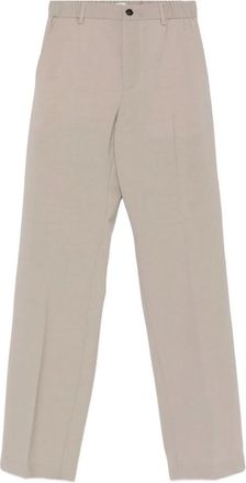 Covert Broeken, Dames, Grijs, 2Xs, Beige Elastische Taille Rechte Pijp Broek