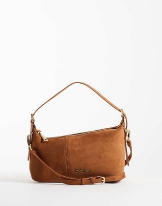 Valentino borsa a spalla asimmetrica in camoscio sintetico marrone