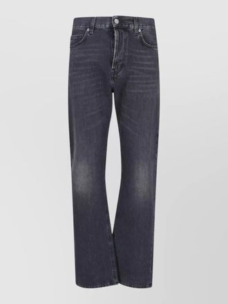 Haikure straight leg trousers belt loops five pockets