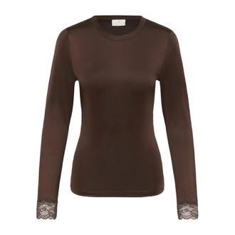 Kaffe Maglia a Maniche Lunghe - - Tops - Donna - Marrone - M