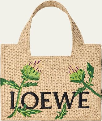 Loewe x Paulas Ibiza Embroidered Raffia Tote Bag