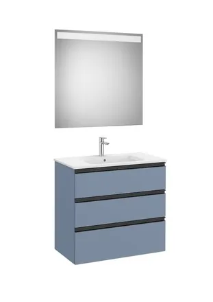 Roca Pack Mueble The Gap 800x460 3 Cajones + Espejo Eidos Azul Mate